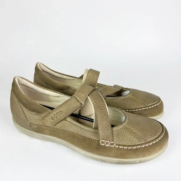 Ecco Cayla Womens Mary Jane Comfort Shoes Crisscross Navajo Brown Leather 40 - Picture 2 of 9